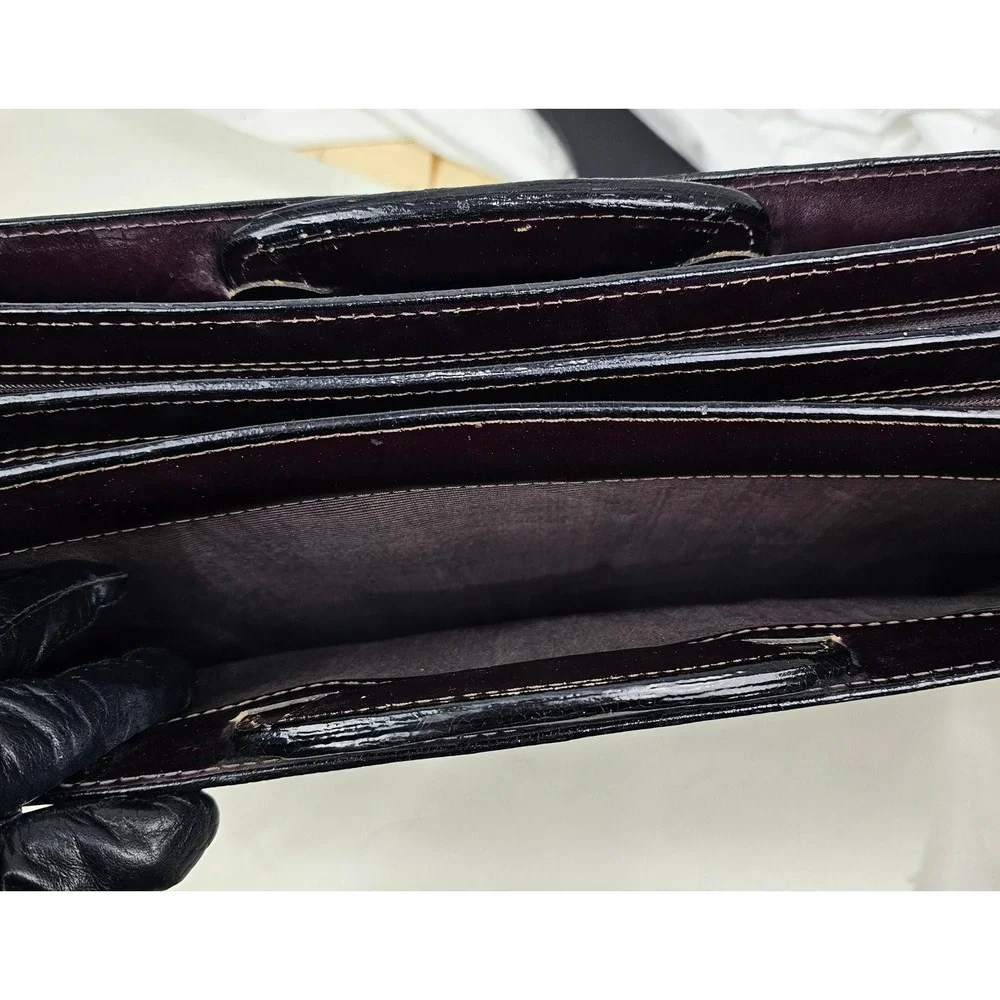 Mens Genuine Leather Briefcase‎ Dark Brown Classic Business Travel Laptop Bag